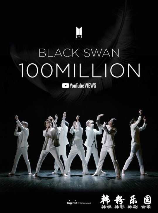 防弹少年团《Black Swan》MV突破1亿点击数
